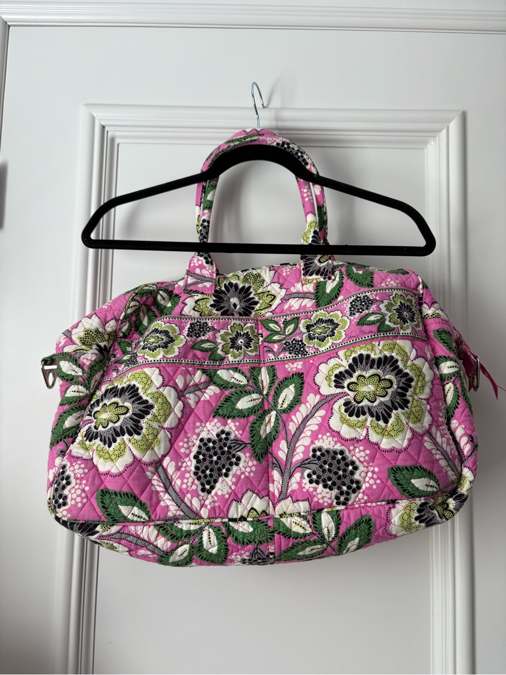 Vera Bradley Priscilla Pink Large Weekender Duffel Travel Bag w/ Shoulder Strap